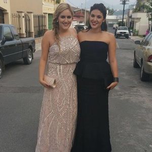 Adrianna Papell Sequin Halter Gown in Blush Pink